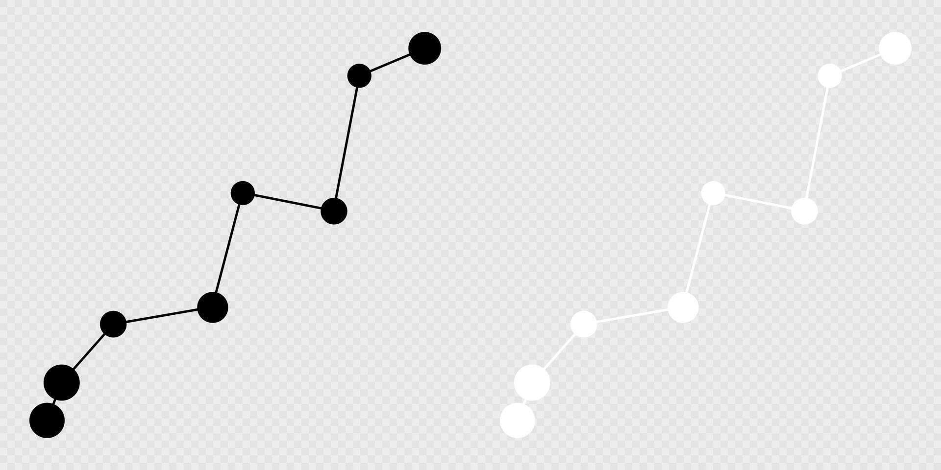 Lynx constellation map set. illustration. vector