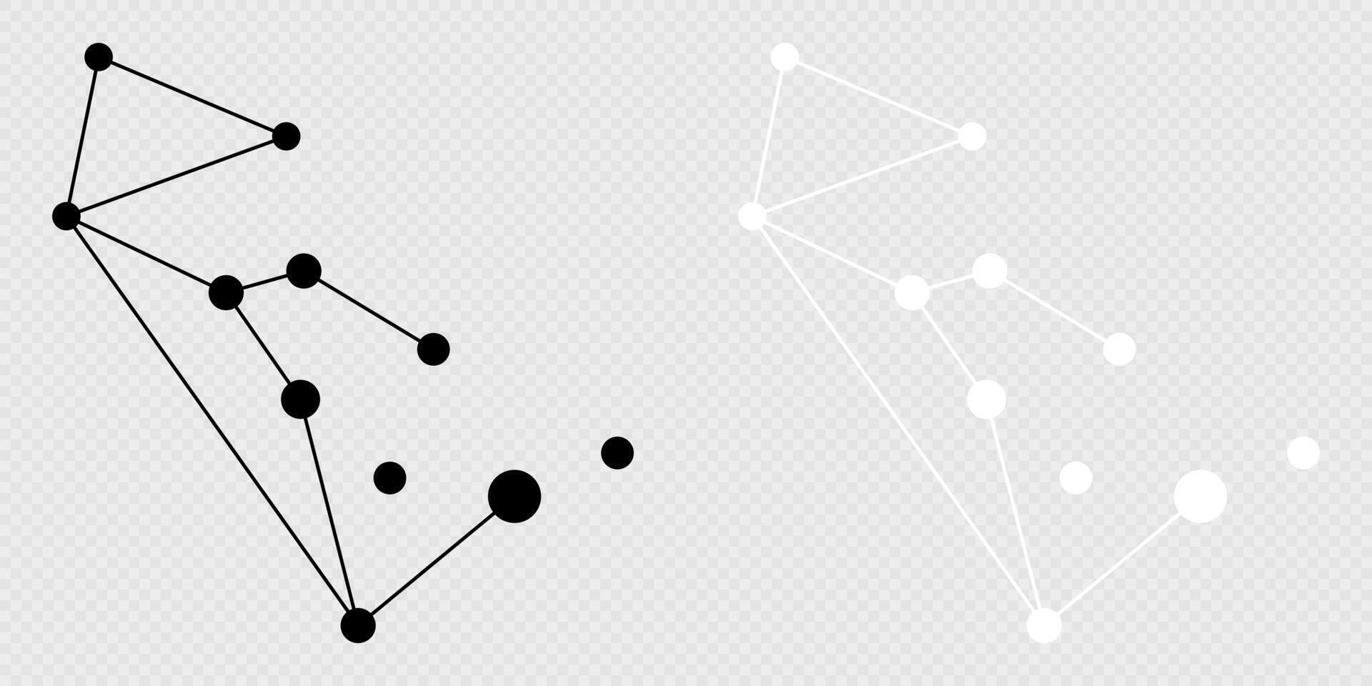 Lupus constellation map set. illustration. vector