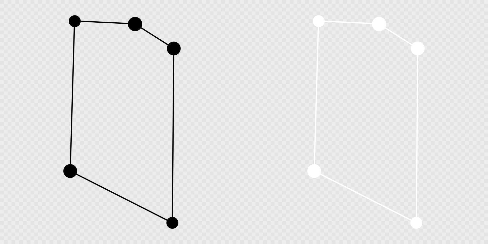 Microscopium constellation map set. illustration. vector