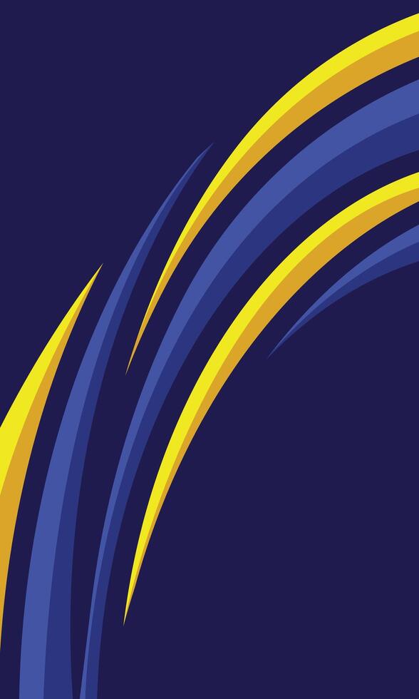 Abstract blue and yellow curved stripes background for sublimation sports jersey vector