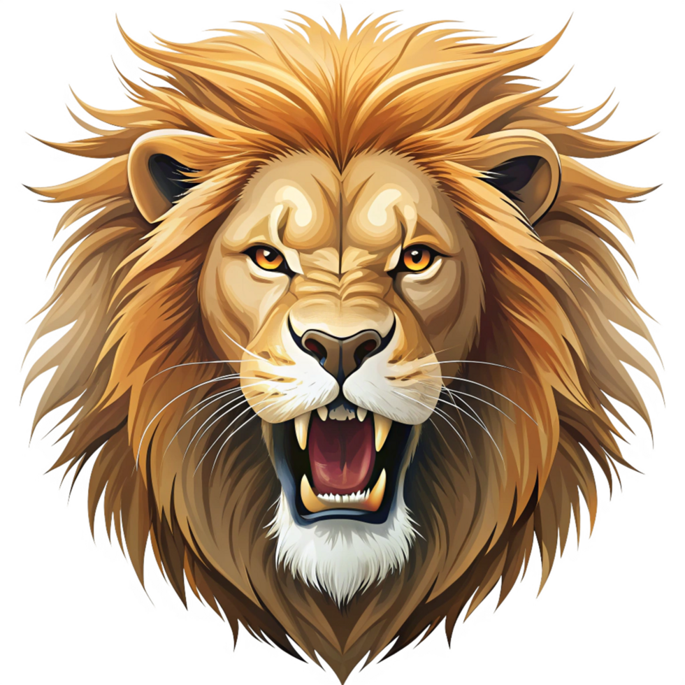 angry lion is isolated on transparent background png