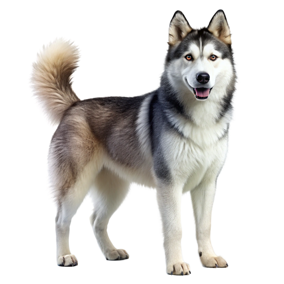 siberian husky dog is isolated on transparent background png