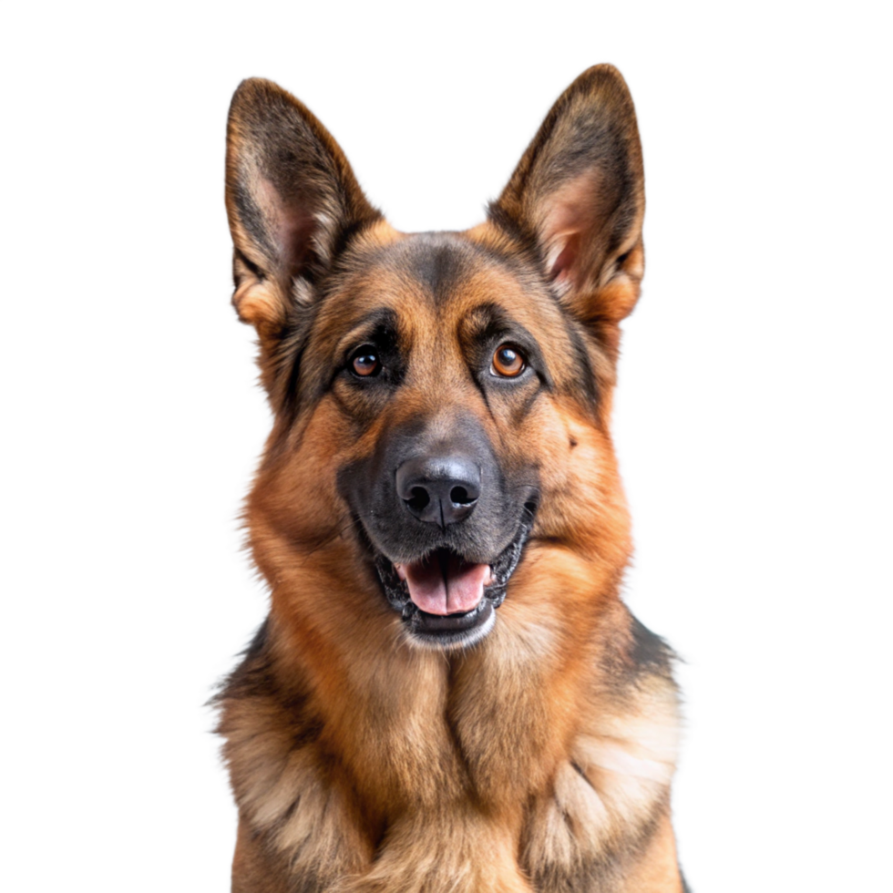 german shepherd is isolated on transparent background png