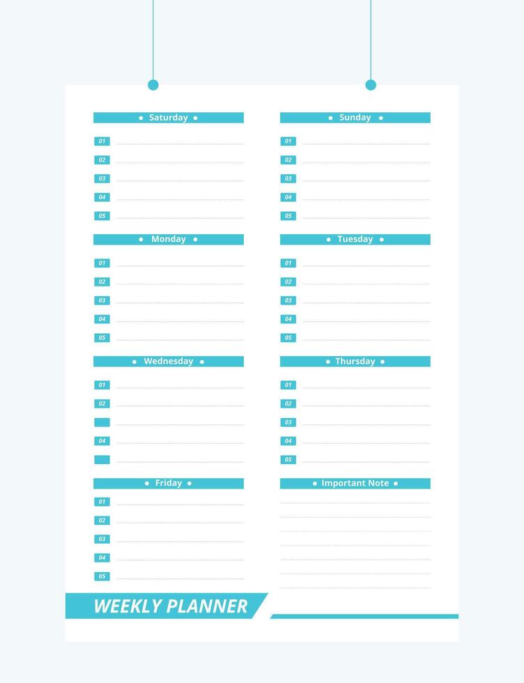 Printable planner template design, Daily planner for every day, Schedule, tasks, notes for the every day and simple printable to do list, Graphic set for daily routine. vector