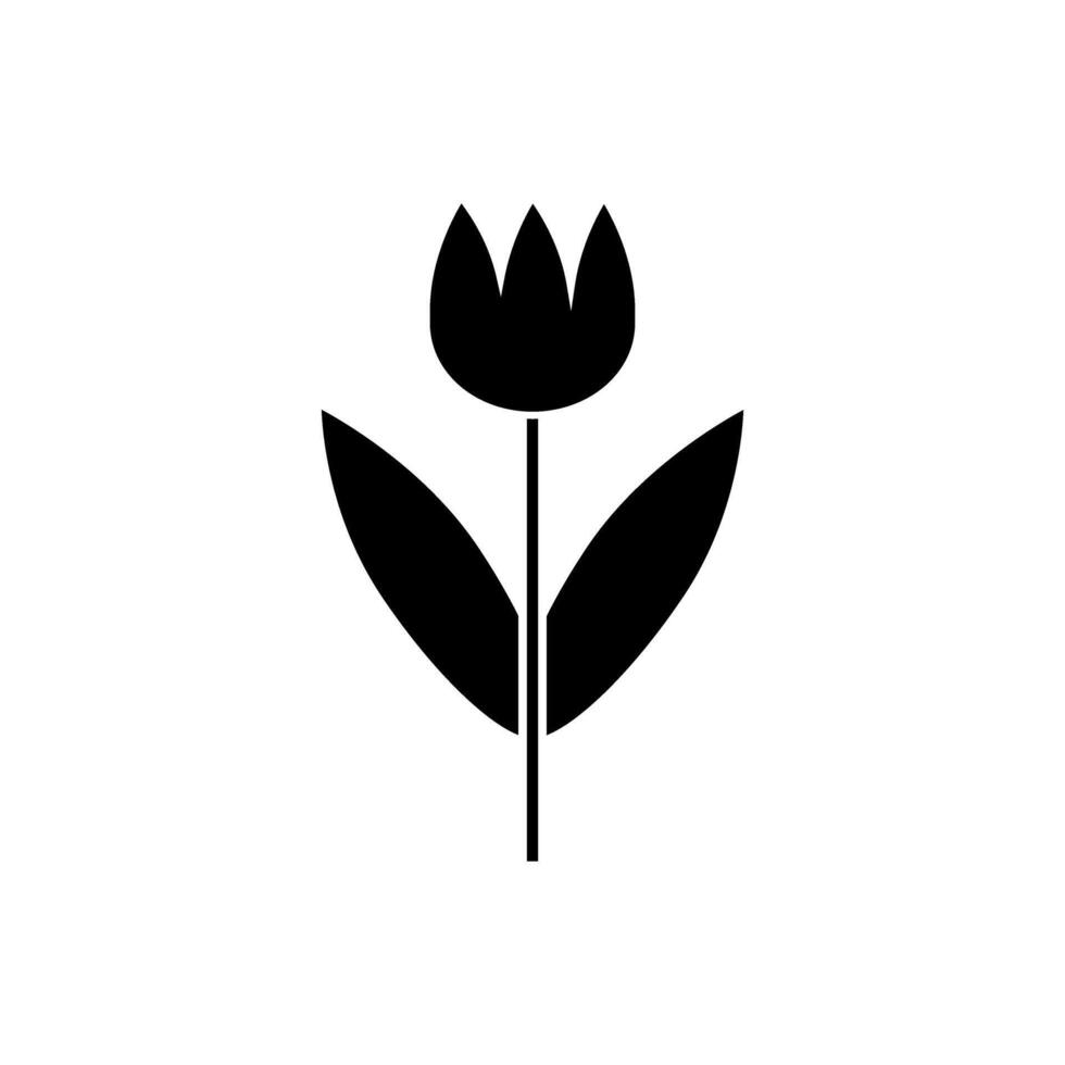 Tulip icon. Flat illustration isolated on white background. vector