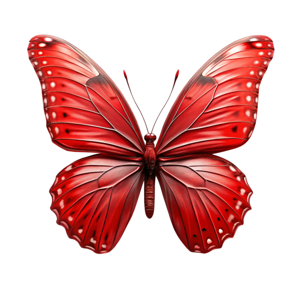 red butterfly is isolated on transparent background png