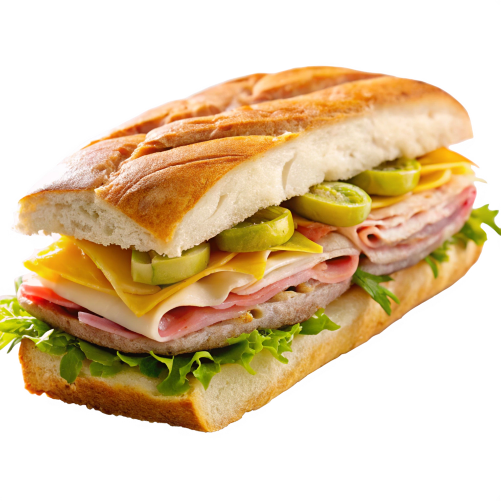 cuban sandwich is isolated on transparent background png