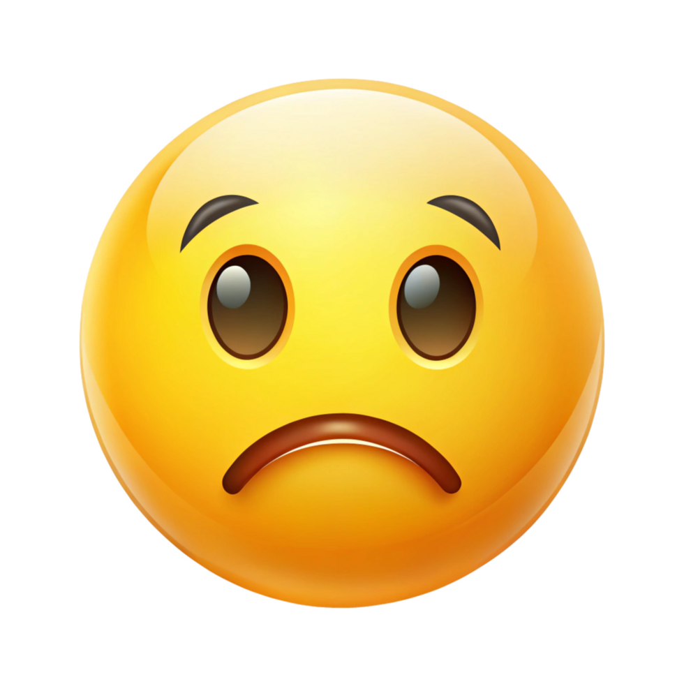 emoji of sad face is isolated on transparent background png