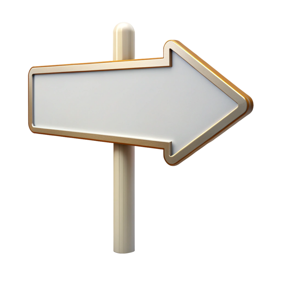 3d tree style arrow sign board is isolated on transparent background png