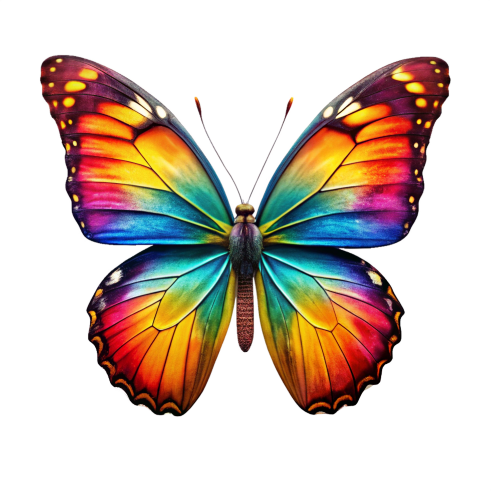colourful butterfly is isolated on transparent background png