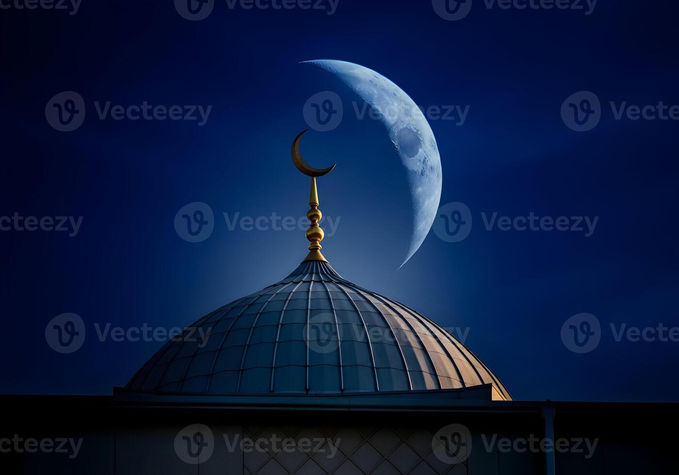 The Light of Ramadan Sacred Glow of Reflection Ramadan Mubarak celebration with Islamic background photo