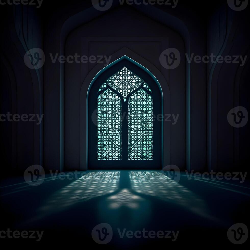 Happy Ramadan celebration greetings with Divine Light of Ramadan Window to Inner Peace photo