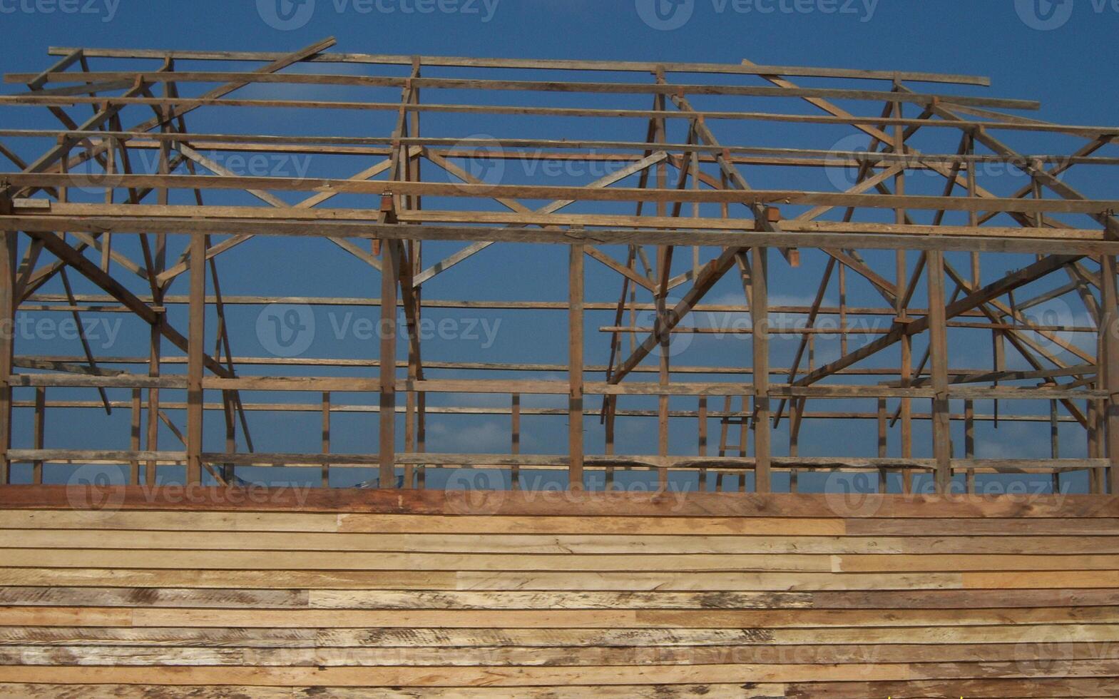 A Witness the progress of our wooden house construction photo