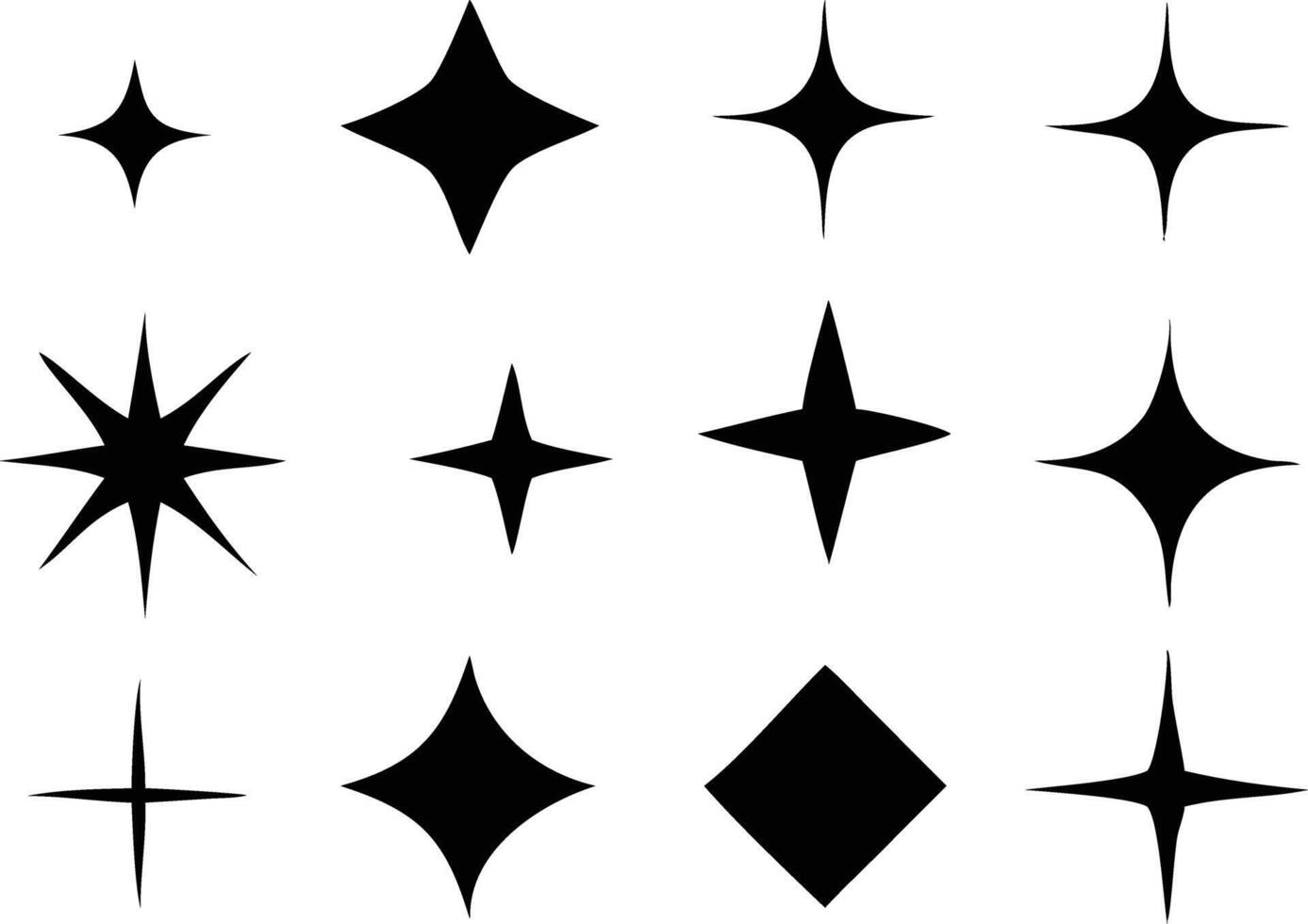Elegant Sparkle Icons Set for Luxury and Radiance Themes vector