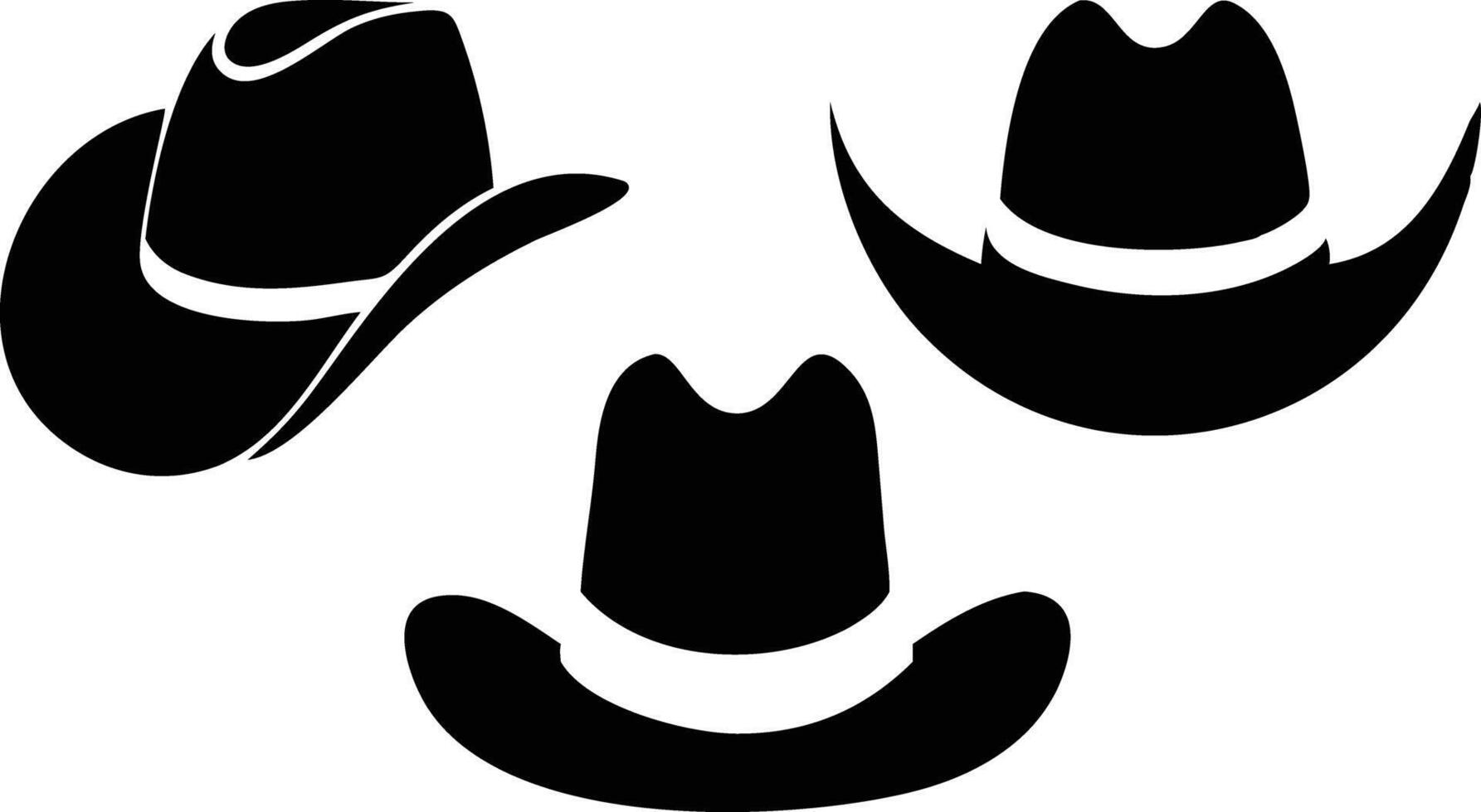 Trendy Set of Cowboy Hats for Country and Western Wear vector