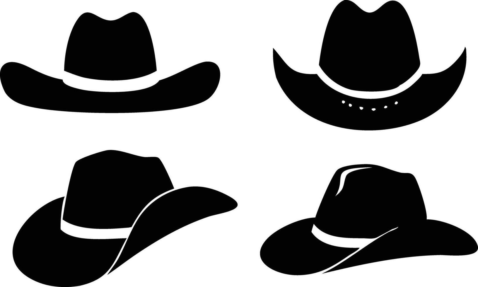Stylish Set of Cowboy Hats for Western Fashion Lovers vector
