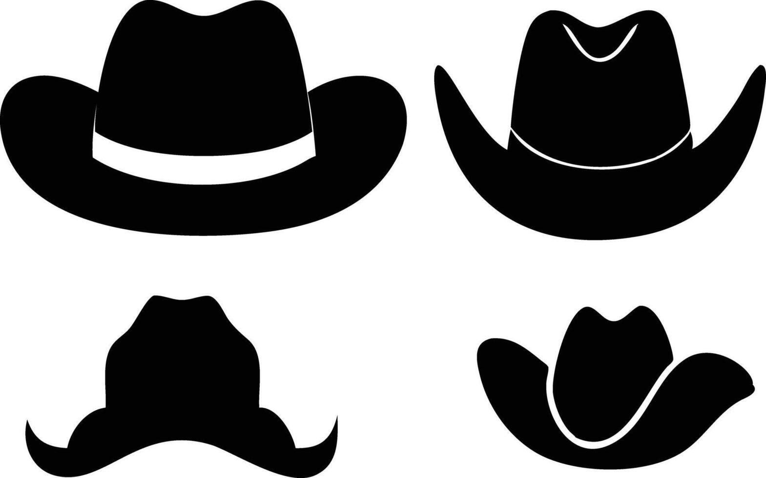 Elegant Set of Cowboy Hats for Traditional Western Style vector