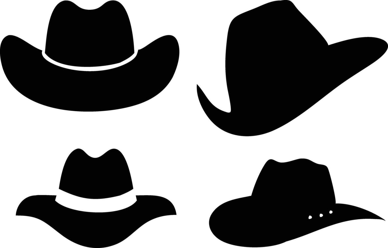 Versatile Set of Cowboy Hats for Casual and Formal Western Outfits vector