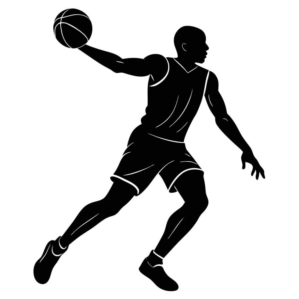Basketball Silhouette for Sporty and Stylish Designs vector