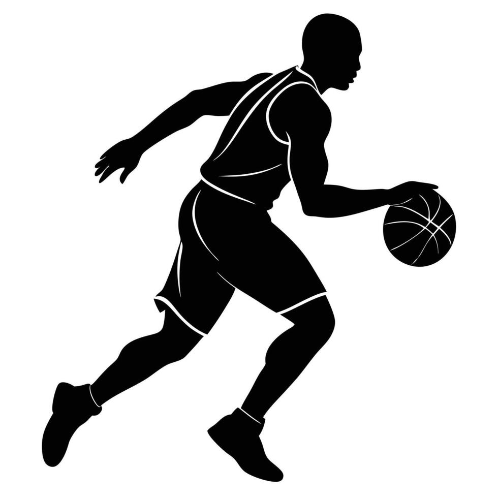 Basketball Player Silhouette Depicting Passion and Drive vector