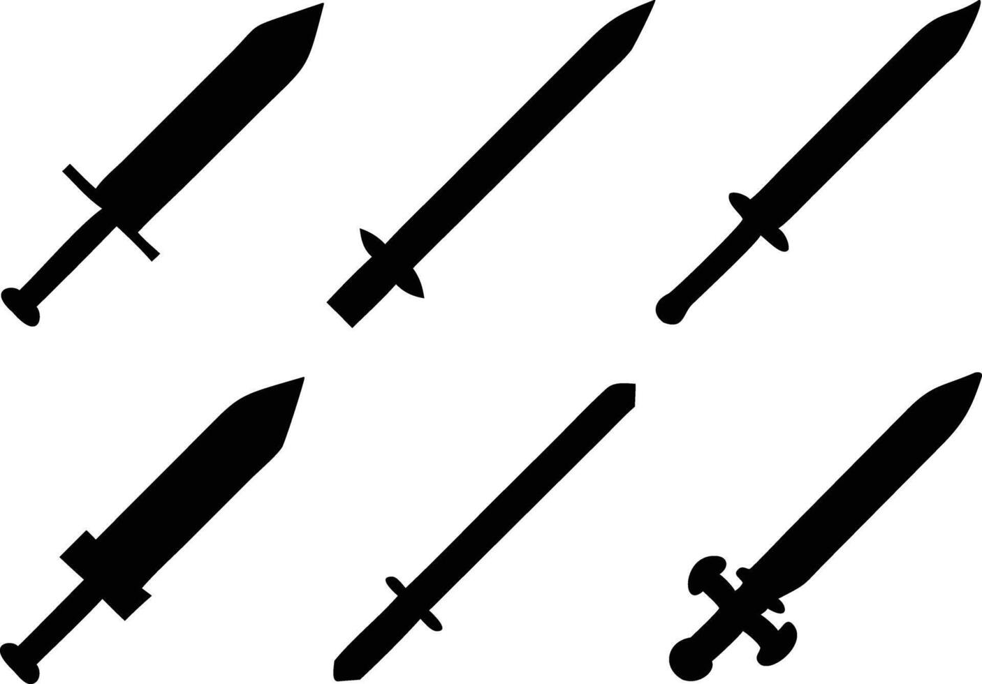 Creative Sword Icon Set for Gamers and Designers vector