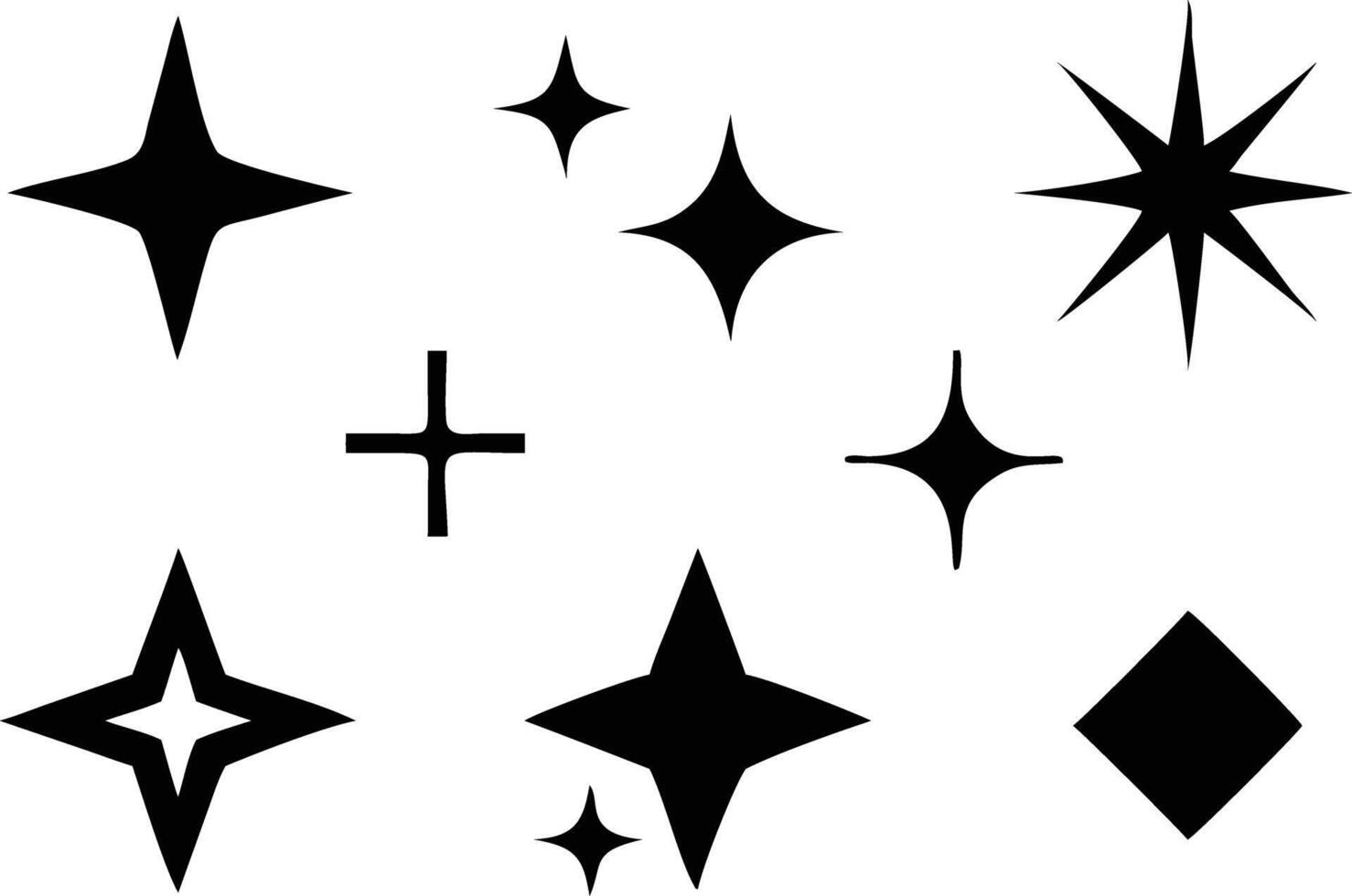 Shiny Sparkle Icons Set for Glittering Digital Creations vector