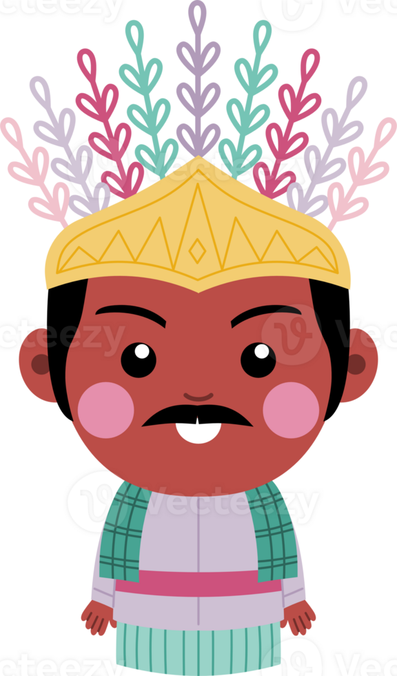 ondel ondel in purple clothes png