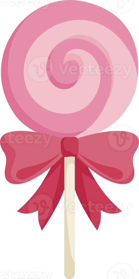 swirl pink lollipop with ribbon png