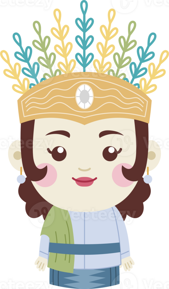 cute ondel ondel woman png