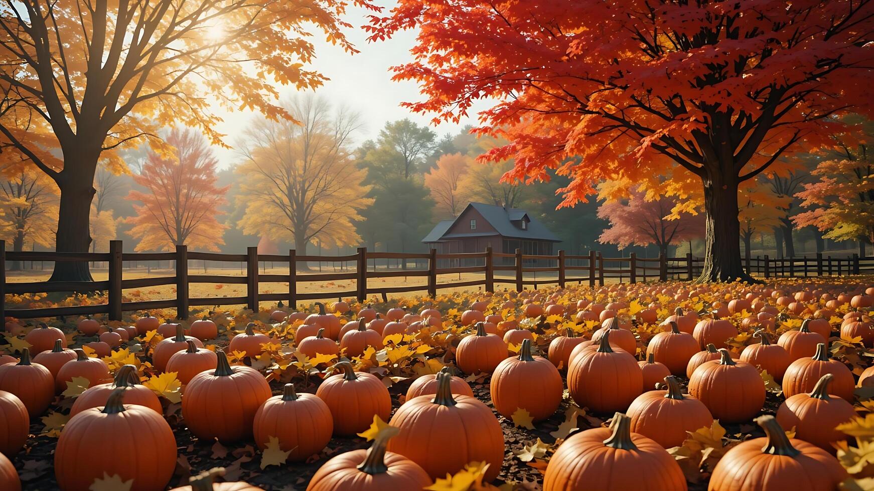 Autumnal Pumpkin Patch with Rustic Charm photo