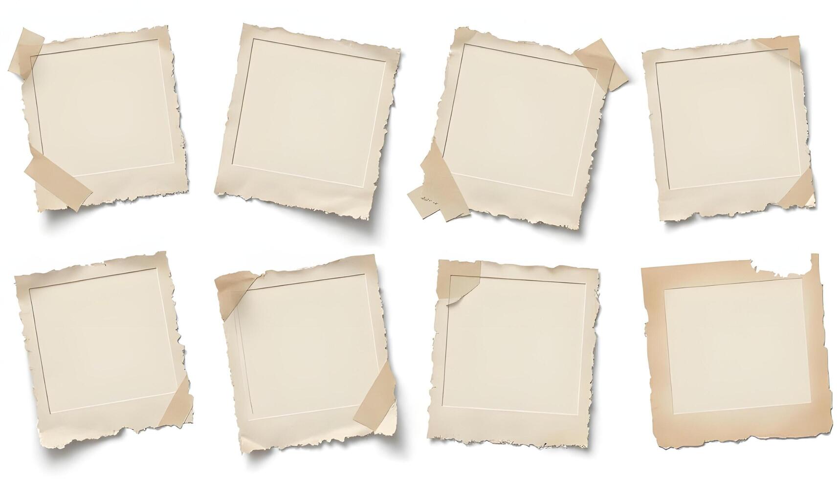 Vintage Photo Frames Collage Template Torn Edges Instant Download
