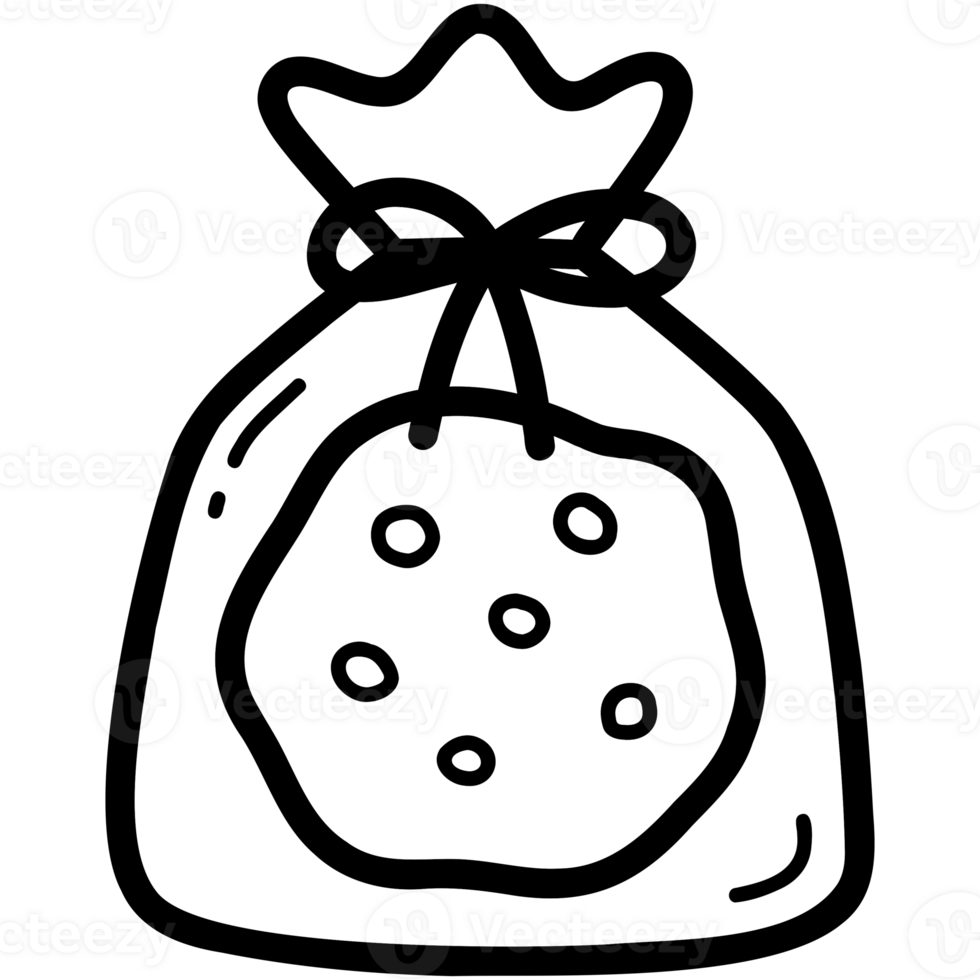 Cookie in plastic bag png