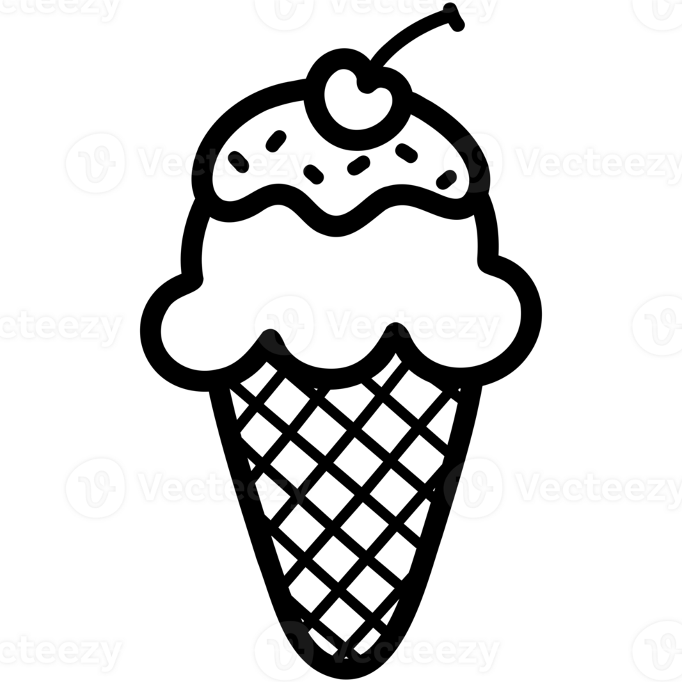 Ice cream cone with cherry png