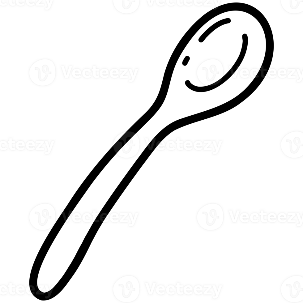 Wooden spoon doodle png
