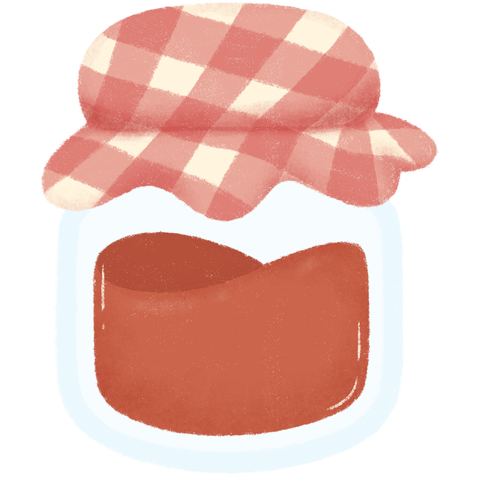 Strawberry jam in jar png