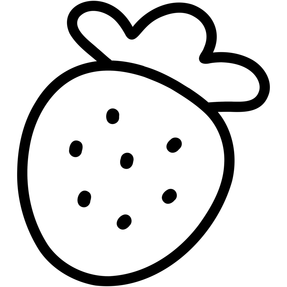 Cute strawberry doodle png