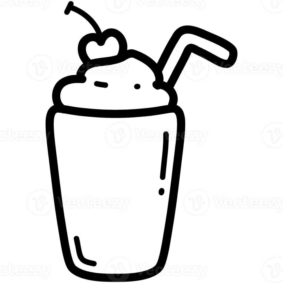Milkshake with cherry png