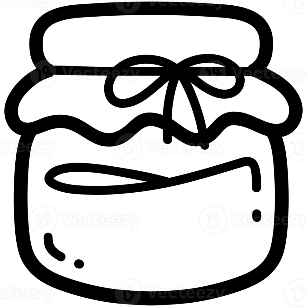 Jar of jam with bow png