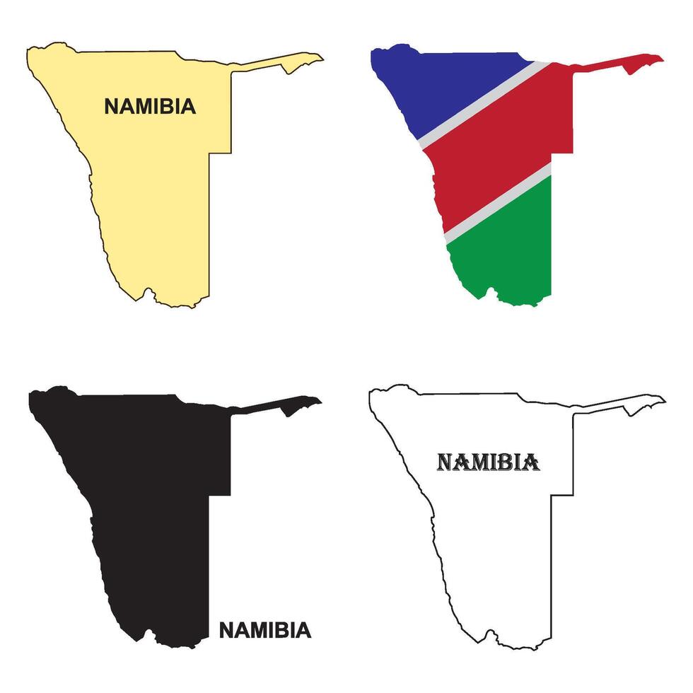 map of namibia region vector
