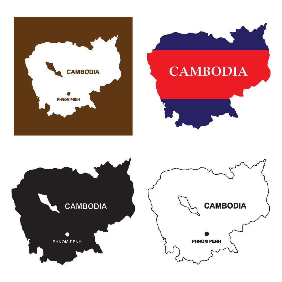 Cambodia region map vector