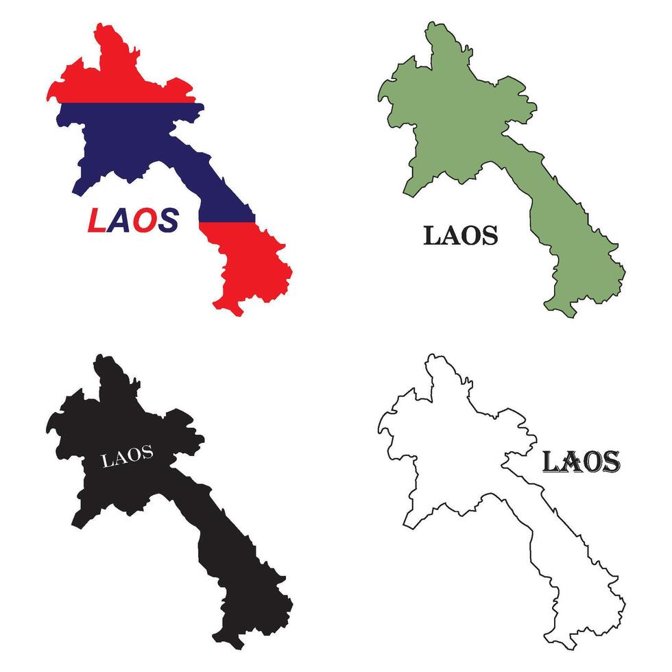 Laos region map vector