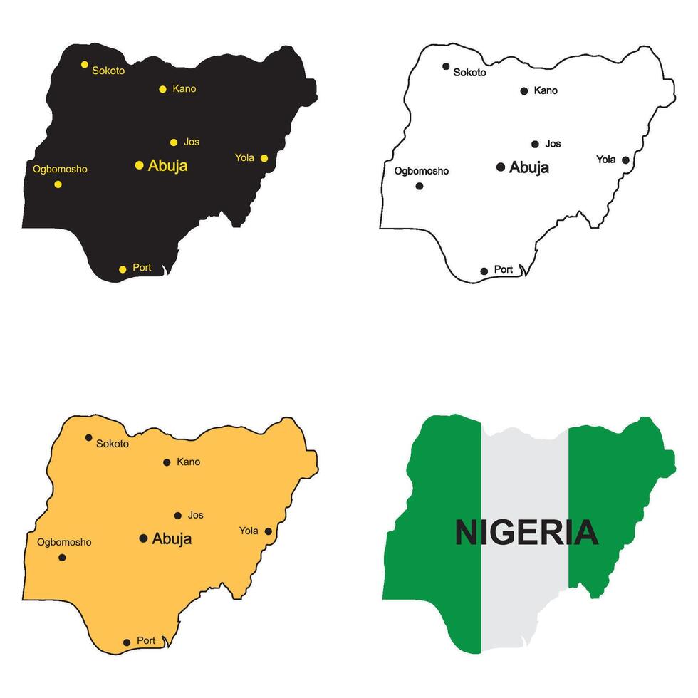 Nigeria region map vector