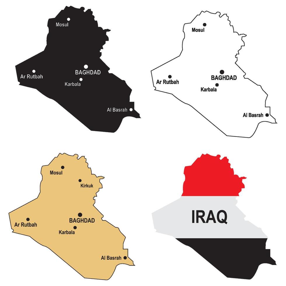 Iraq region map vector