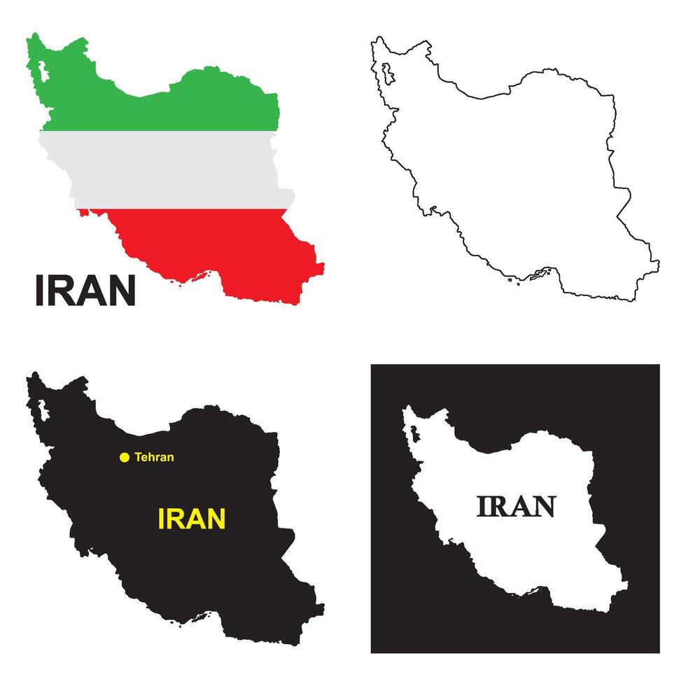 Republic of iran map vector