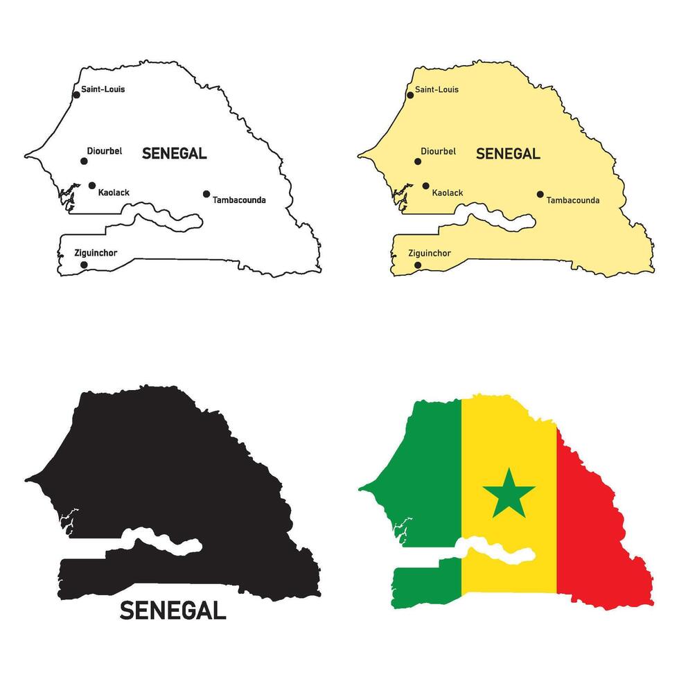 Senegal region map vector