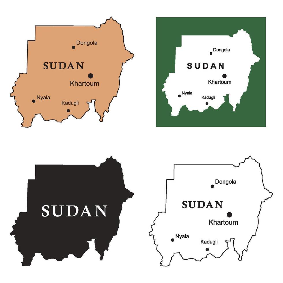 map of sudan region vector