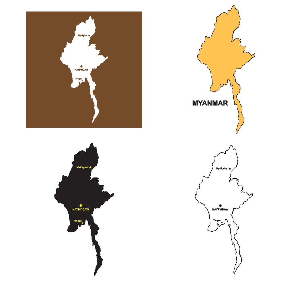 Myanmar region map vector