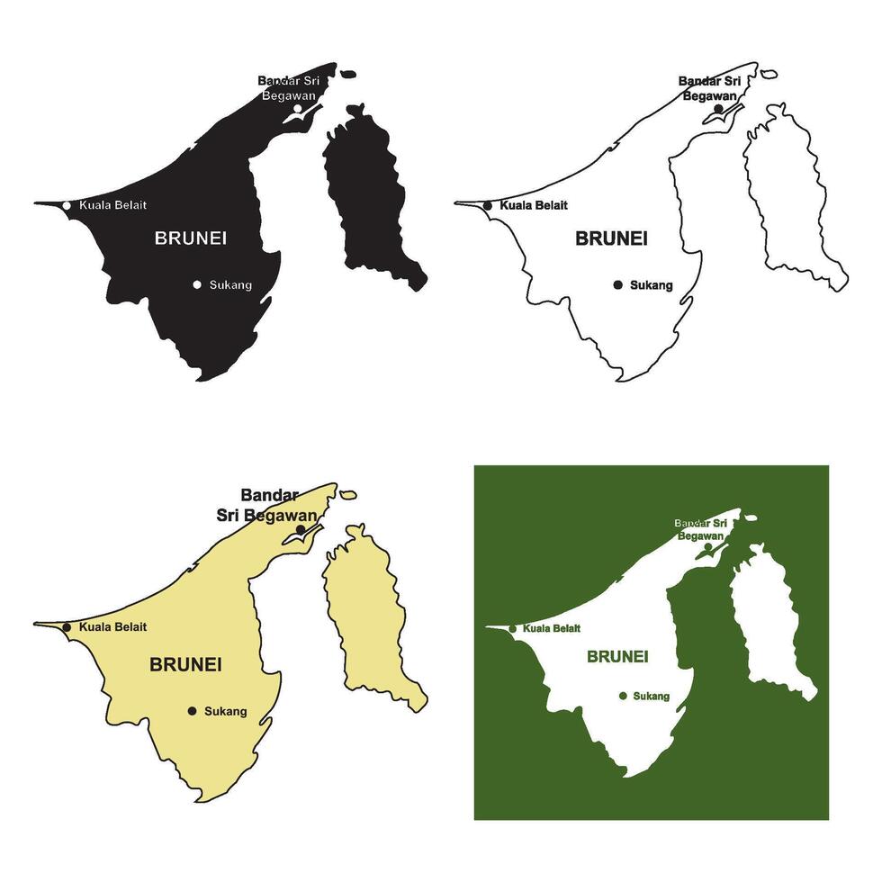 brunei darussalam region map vector