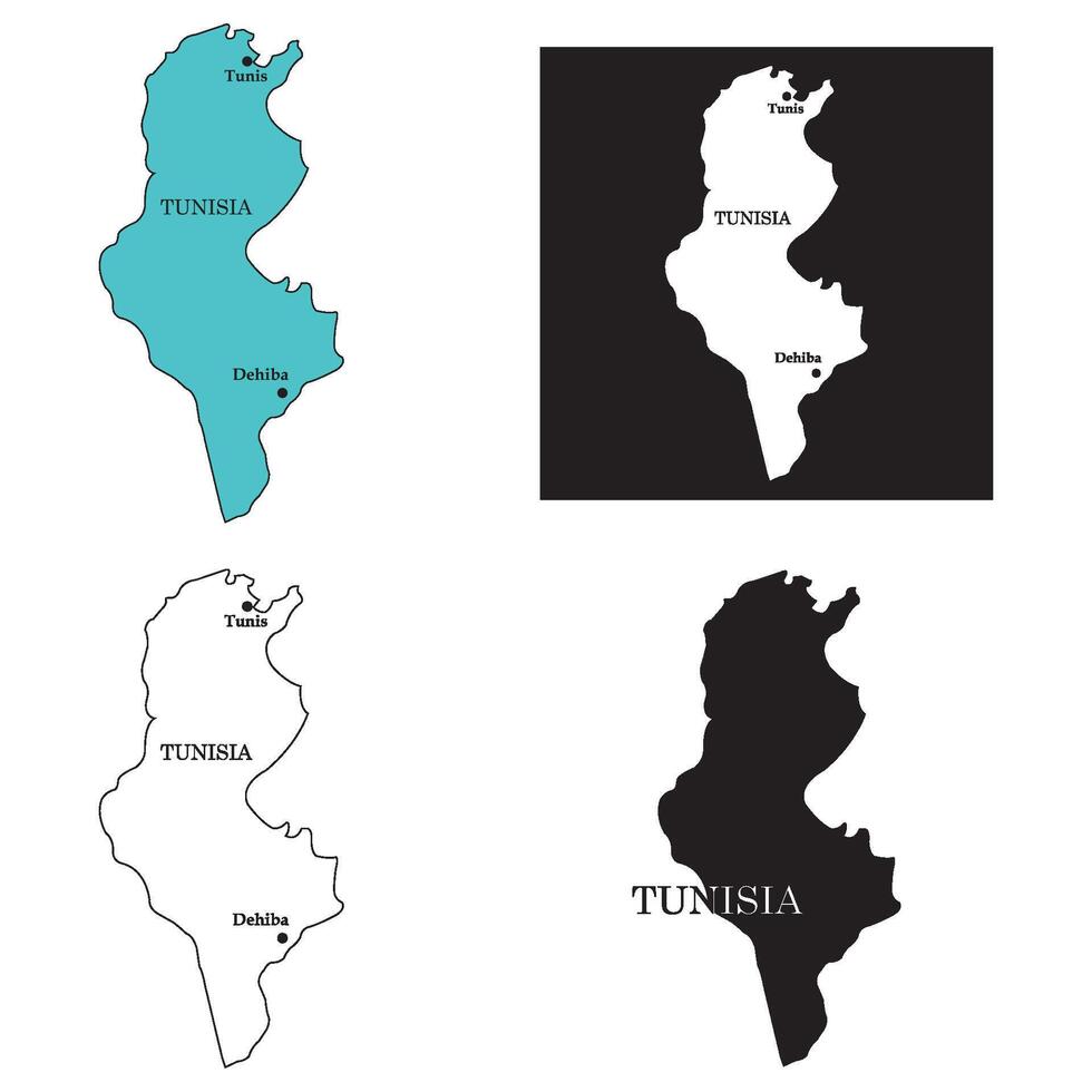 Tunisia region map design vector