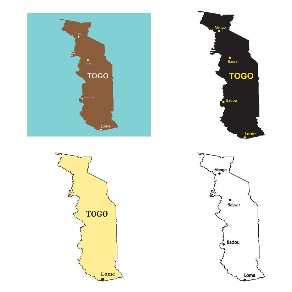 Togo region map vector